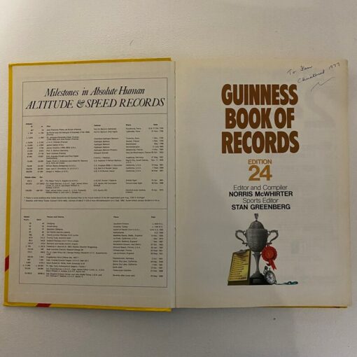 Guinness Book of Records, 1978, Reference Book, Hardcover, Copyright 1977, 24th Edition Guinness Book of Records